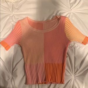 Color Block Crop Top